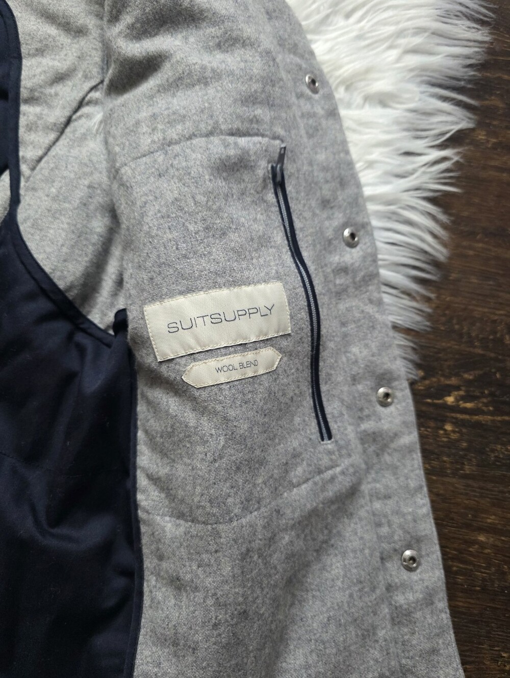 Suitsupply Wool Heather Gray Quilted Puffer Vest - Picture 4 of 9